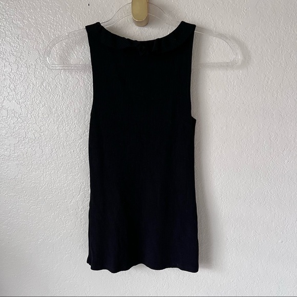 Reformation ruffle neck sleeveless ribbed top size small - Picture 2 of 7